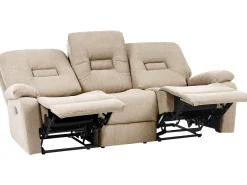 Discount Sofa z manualną funkcją relaksu dla 3 osób BERGEN Beżowy Sofy Tapicerowane|Kolekcje Sof