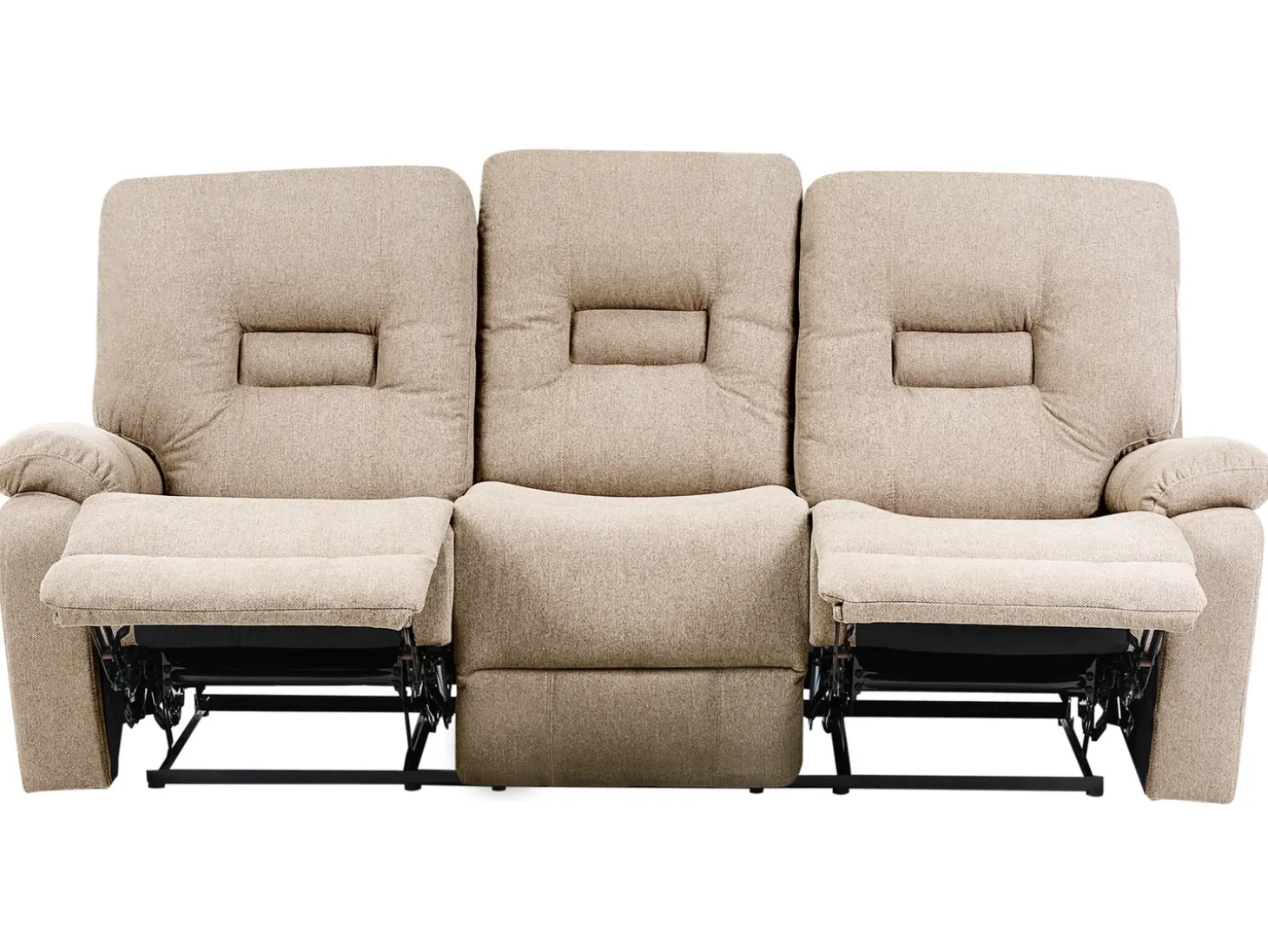 Discount Sofa z manualną funkcją relaksu dla 3 osób BERGEN Beżowy Sofy Tapicerowane|Kolekcje Sof