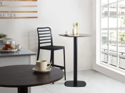 New Stół barowy MORELLA Czarny/ ciemny brąz 60 cm 60 cm Stoły Do Jadalni|Wszystkie Stoły