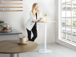 New Stół barowy MORELLA Jasny brąz/ biały 60 cm 60 cm Stoły Do Jadalni|Wszystkie Stoły