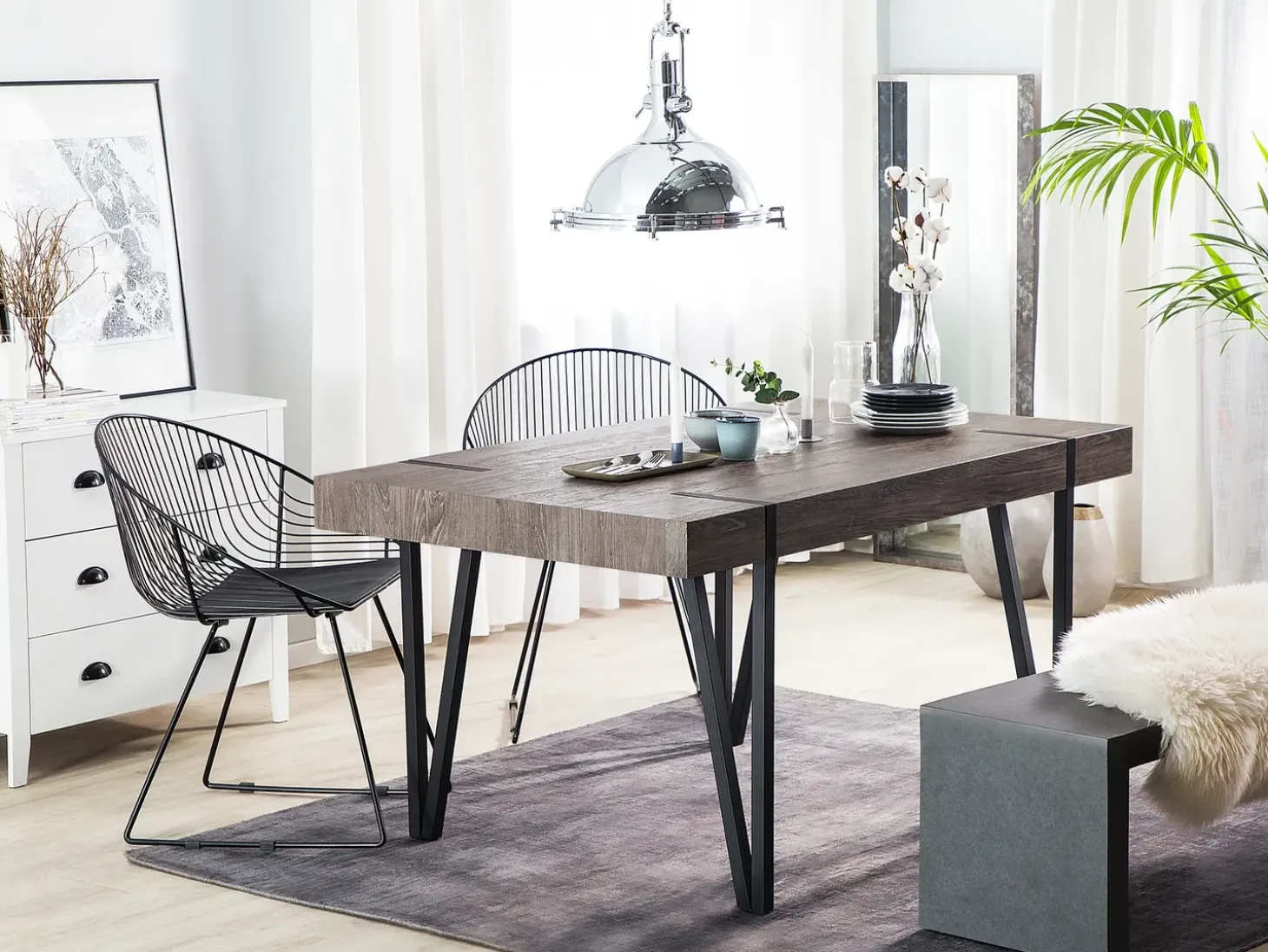 Clearance Stół do jadalni ADENA Brązowy 90 cm Stoły Do Jadalni|Wszystkie Stoły