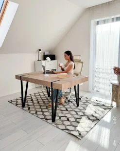 Outlet Stół do jadalni ADENA Jasnobrązowy 90 cm Stoły Do Jadalni|Wszystkie Stoły