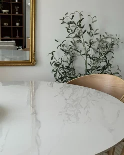 Discount Stół do jadalni ALBINA Biały marmur 120 cm 120 cm Stoły Do Jadalni|Wszystkie Stoły