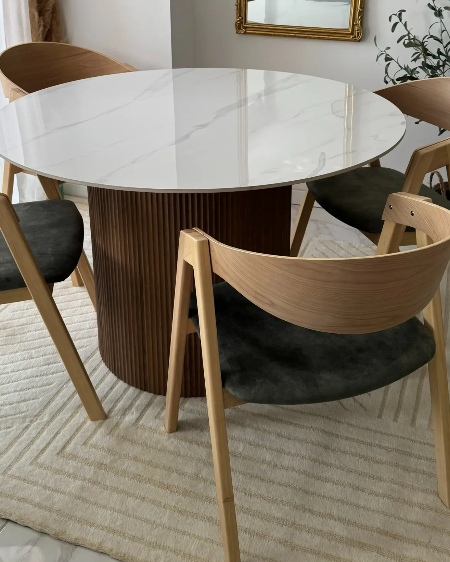 Discount Stół do jadalni ALBINA Biały marmur 120 cm 120 cm Stoły Do Jadalni|Wszystkie Stoły