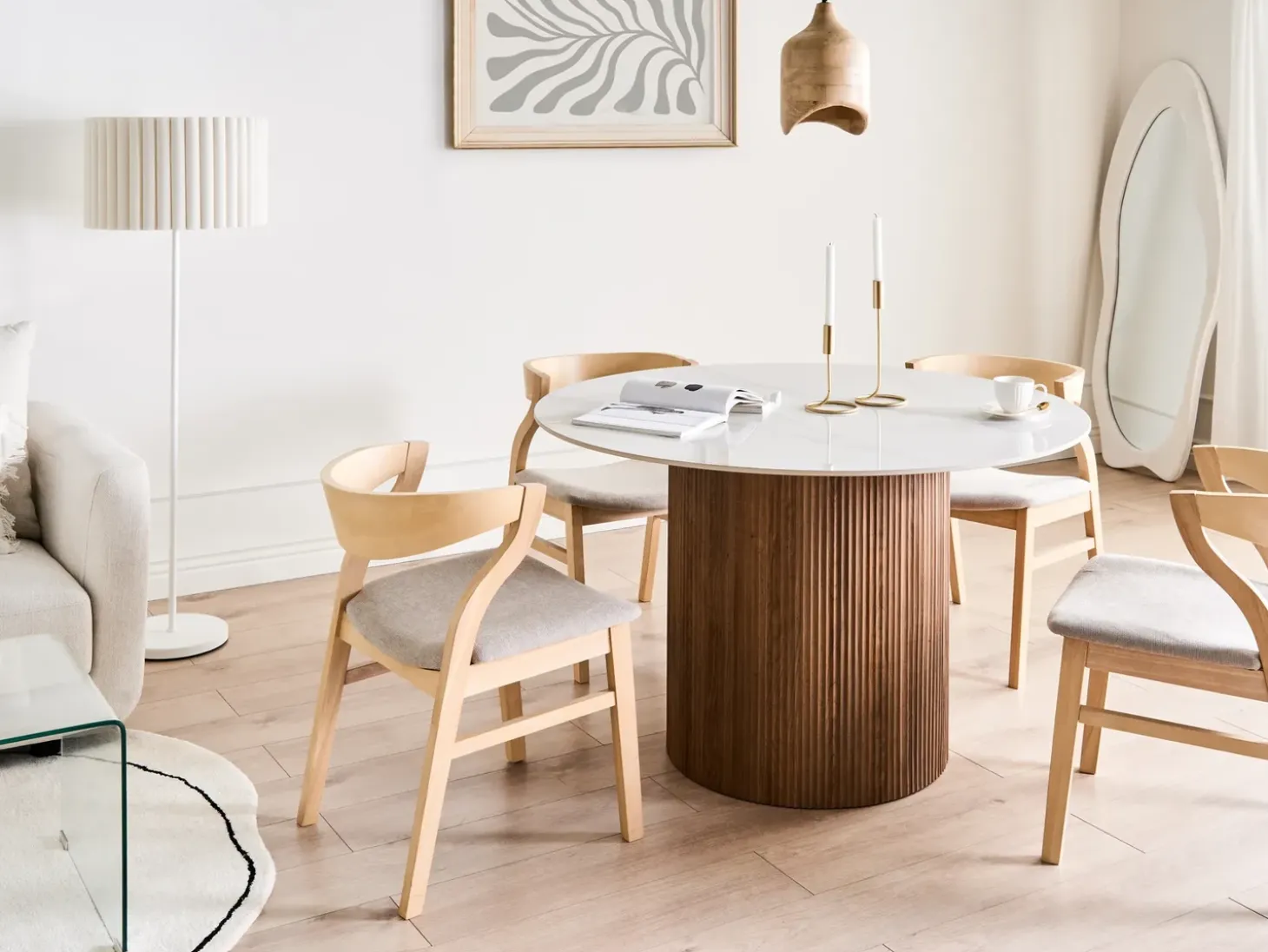Discount Stół do jadalni ALBINA Biały marmur 120 cm 120 cm Stoły Do Jadalni|Wszystkie Stoły
