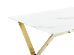 Sale Stół do jadalni ATTICA Marmur/ złoty 120 cm 70 cm Szkło hartowane Stoły Do Jadalni|Wszystkie Stoły