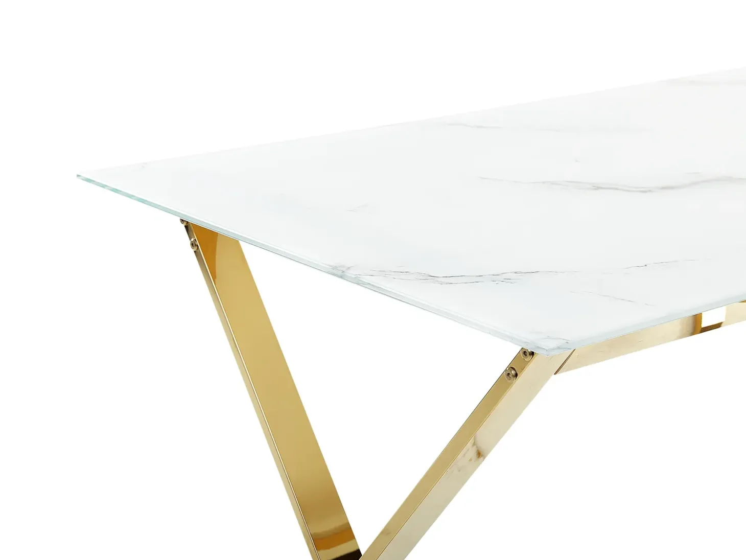 Sale Stół do jadalni ATTICA Marmur/ złoty 120 cm 70 cm Szkło hartowane Stoły Do Jadalni|Wszystkie Stoły