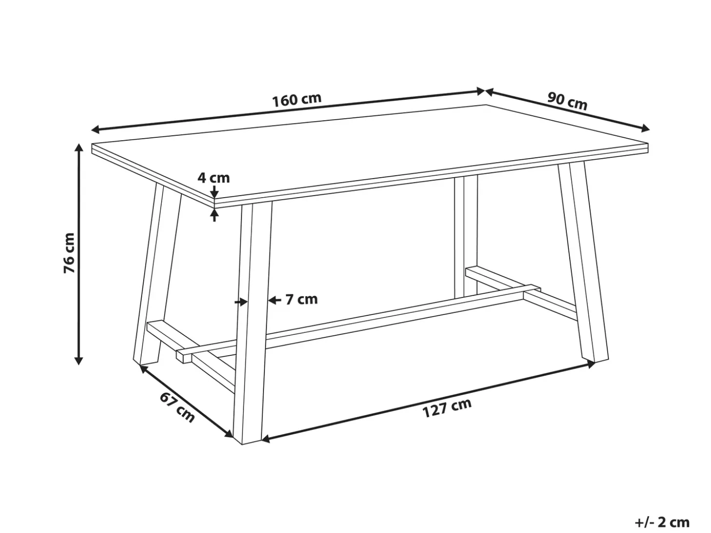 Clearance BARNES Jesion naturalny 160 cm 90 cm Stoły Do Jadalni|Wszystkie Stoły