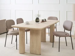 Outlet Stół do jadalni BARROY Efekt trawertynu 180 cm 90 cm Stoły Do Jadalni|Wszystkie Stoły