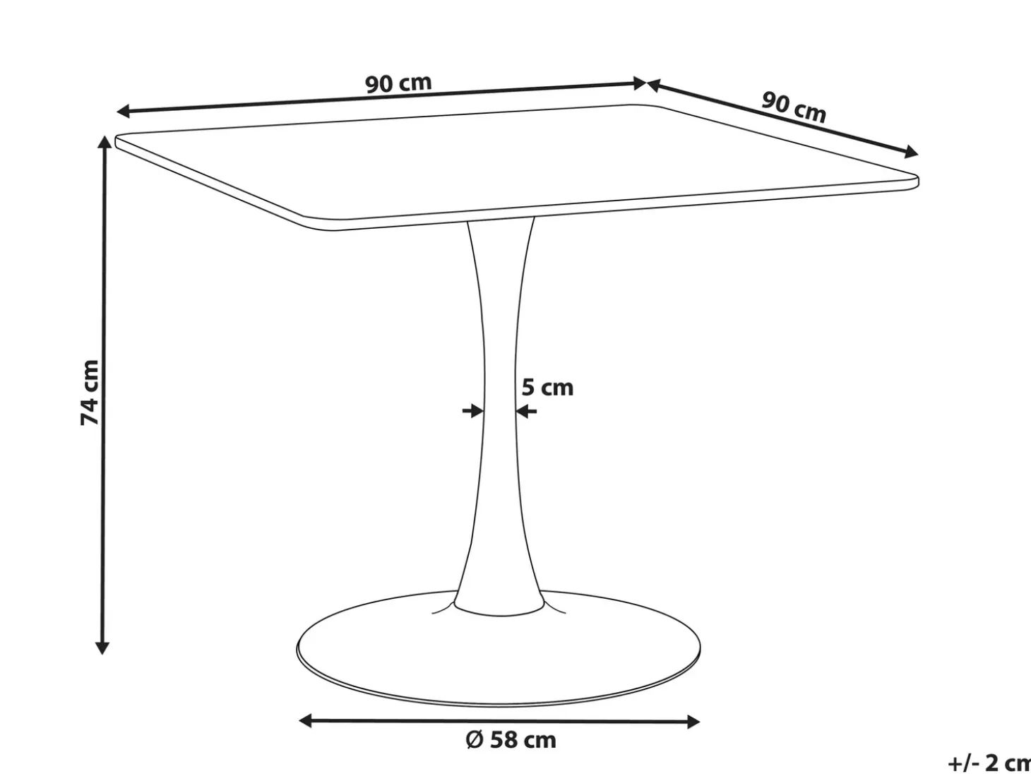 Outlet Stół do jadalni BOCA Jesion jasny 90 cm 90 cm Stoły Do Jadalni|Wszystkie Stoły