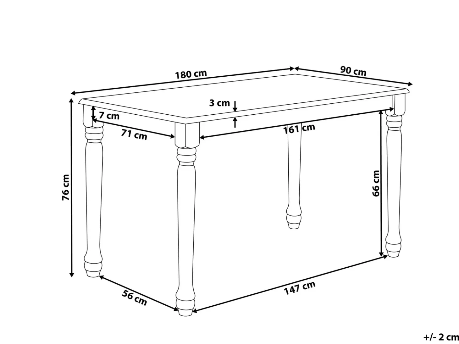 Clearance Stół do jadalni CARY 180 cm 90 cm Stoły Do Jadalni|Wszystkie Stoły