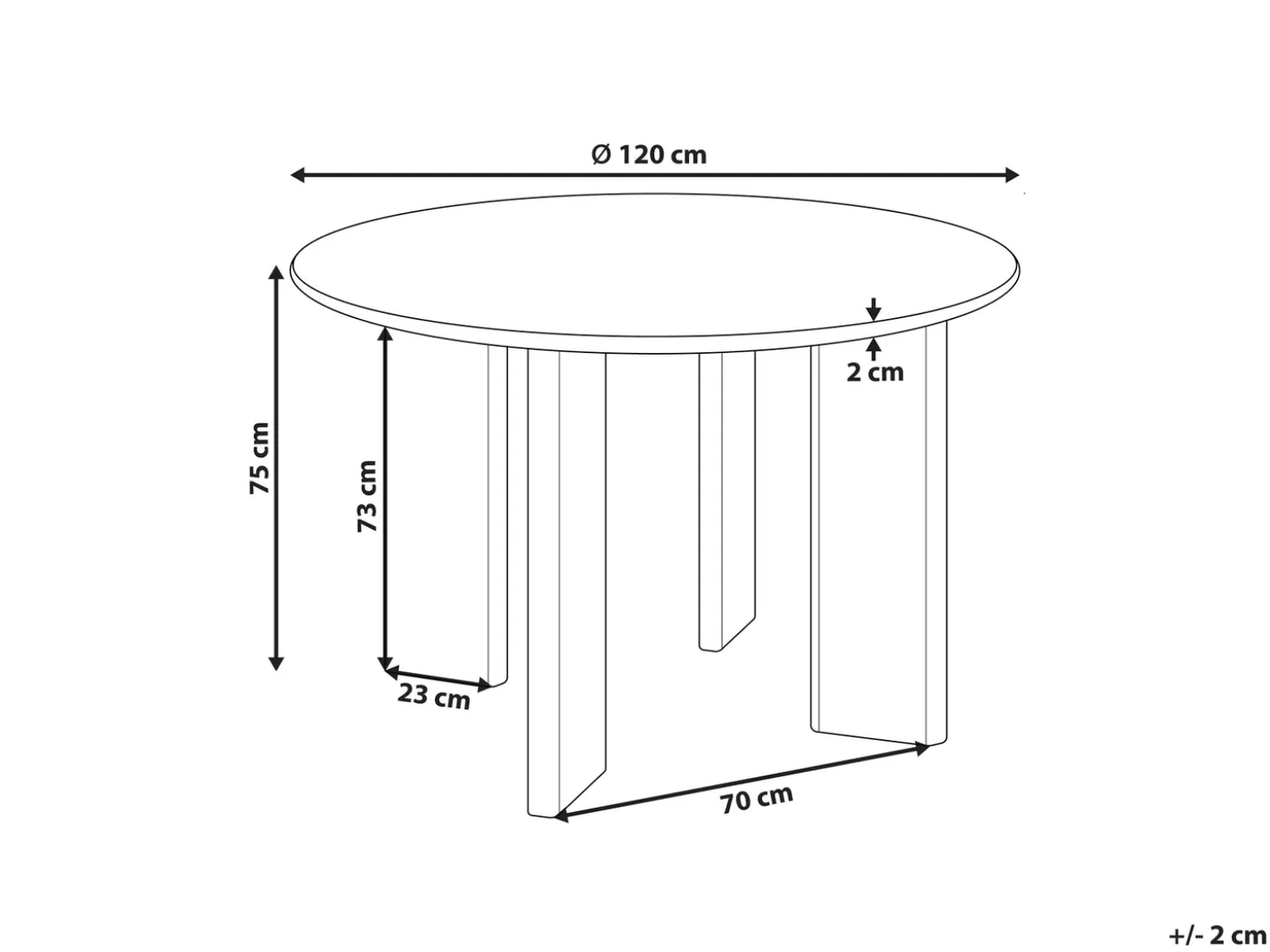 Clearance Stół do jadalni COSMO 120 cm 120 cm Stoły Do Jadalni|Wszystkie Stoły