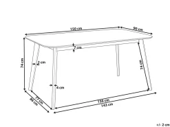 Best Stół do jadalni EPHRATA Mahoń ciemny 150 cm 90 cm Stoły Do Jadalni|Wszystkie Stoły