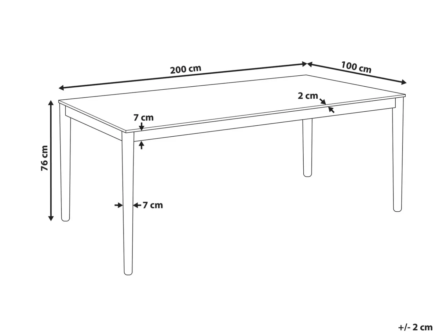 Clearance Stół do jadalni ERMELO Jesion naturalny 200 cm 100 cm Stoły Do Jadalni|Wszystkie Stoły