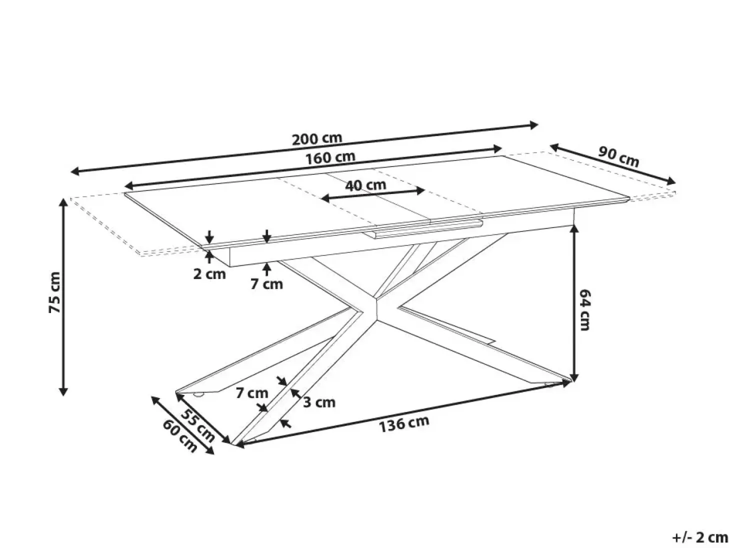 New Stół do jadalni FINLEY Jasnobrązowy 160/200 cm 90 cm Stoły Do Jadalni|Wszystkie Stoły