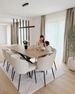 New Stół do jadalni FINLEY Jasnobrązowy 160/200 cm 90 cm Stoły Do Jadalni|Wszystkie Stoły