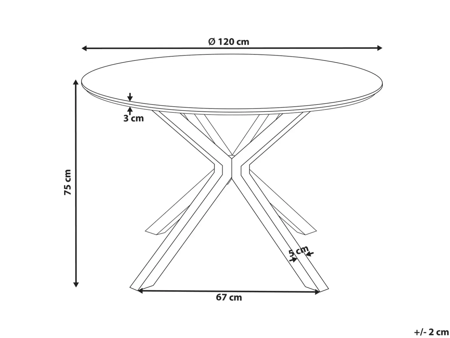 Sale Stół do jadalni FITZROY 120 cm 120 cm Stoły Do Jadalni|Wszystkie Stoły