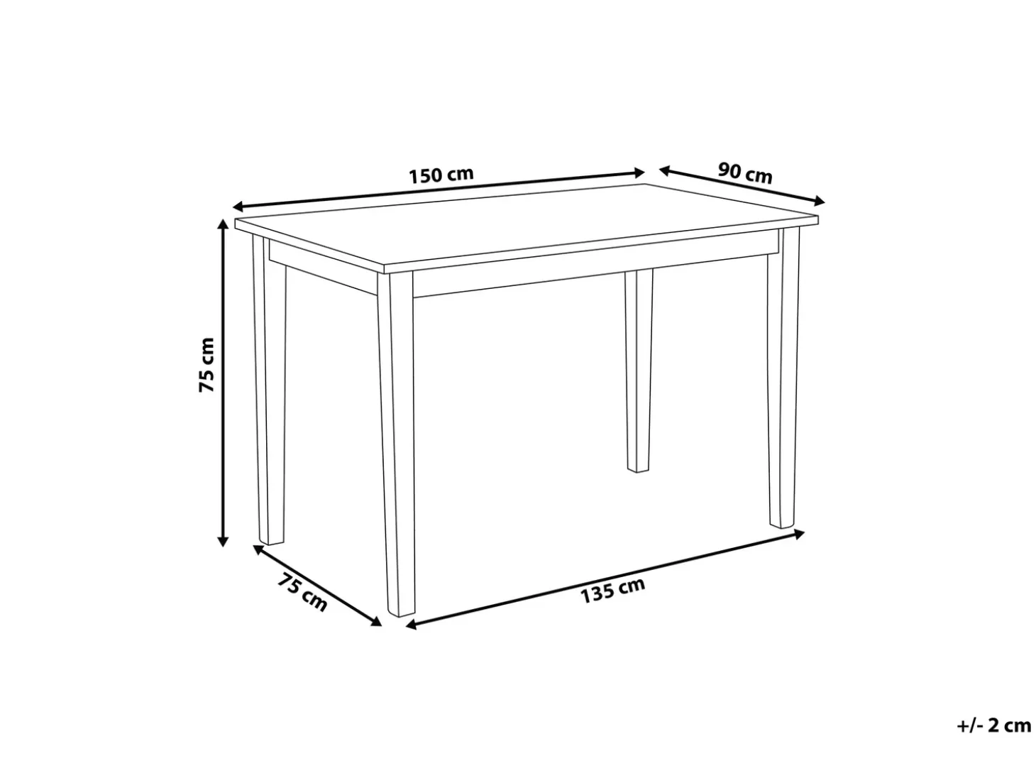 Clearance GEORGIA Czarny 150 cm 90 cm Drewno Stoły Z Litego Drewna|Wszystkie Stoły