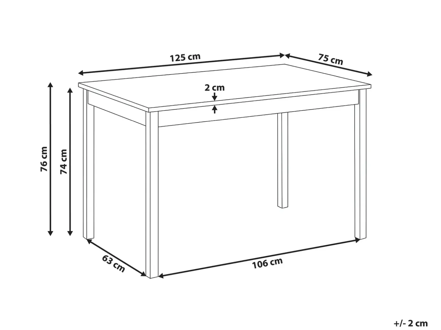 New HOUSTON Dąb jasny 125 cm 75 cm Stoły Do Jadalni|Wszystkie Stoły