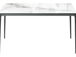 New Stół do jadalni JOLLEIN Biały marmur 140 cm 80 cm Szkło Stoły Do Jadalni|Wszystkie Stoły