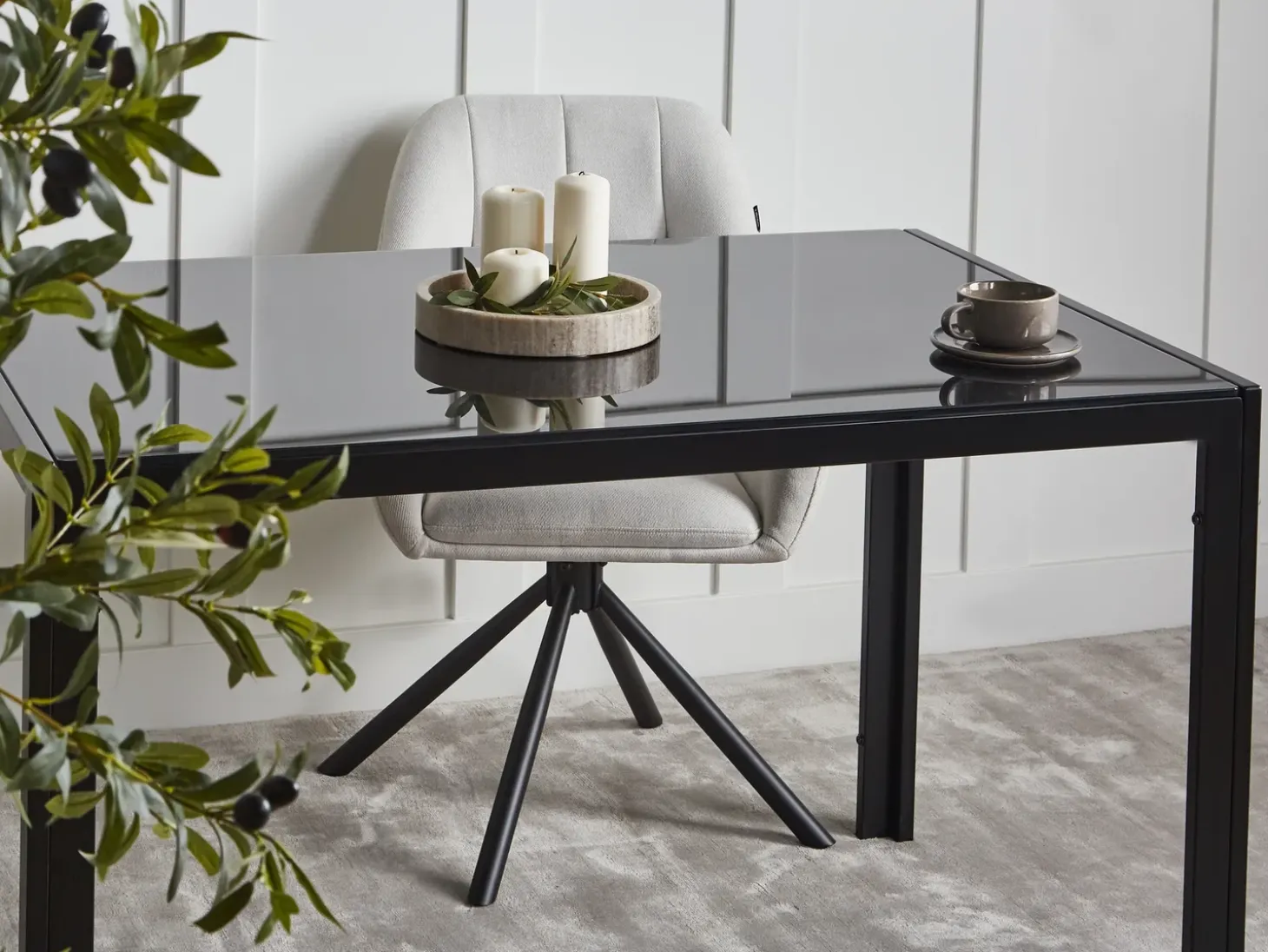 Discount Stół do jadalni LAVOS 120 cm 80 cm Szkło hartowane Stoły Do Jadalni|Wszystkie Stoły