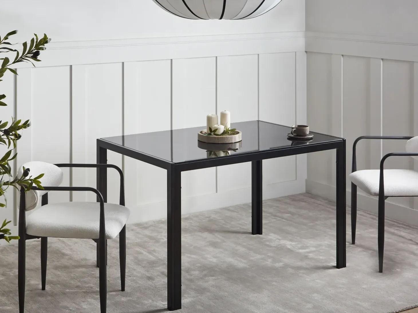 Discount Stół do jadalni LAVOS 120 cm 80 cm Szkło hartowane Stoły Do Jadalni|Wszystkie Stoły