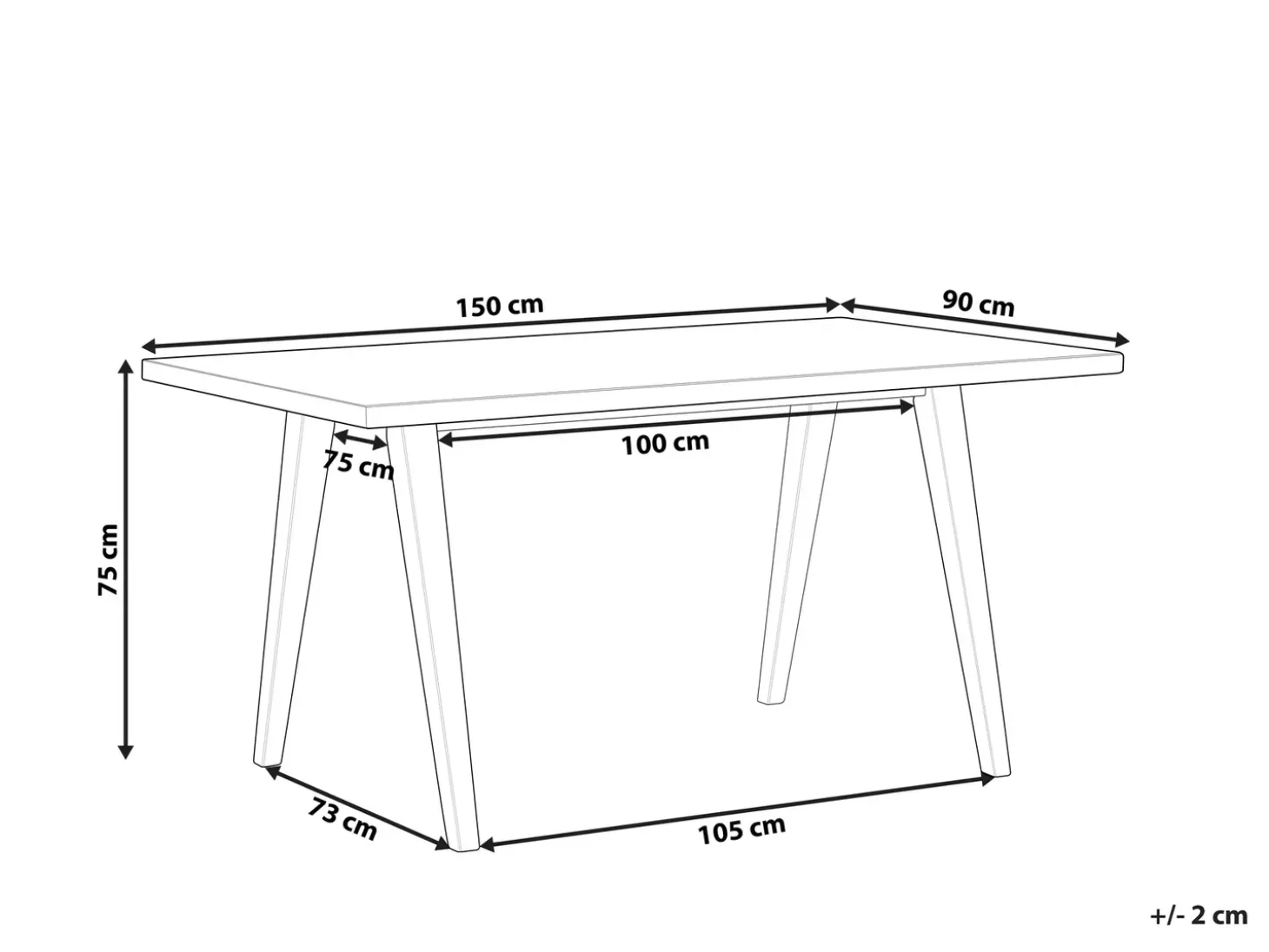New Stół do jadalni LENISTER Brązowy/ czarny 150 cm 90 cm Stoły Do Jadalni|Wszystkie Stoły
