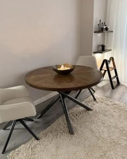 Outlet Stół do jadalni LORENZO Jesion brązowy 120 cm 120 cm Stoły Do Jadalni|Wszystkie Stoły