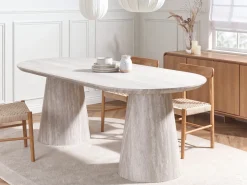 Discount Stół do jadalni LUMAN Efekt trawertynu 220 cm 95 cm Stoły Do Jadalni|Wszystkie Stoły