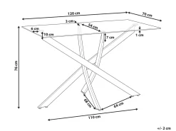 New Stół do jadalni MARAMO 120 cm 70 cm Szkło hartowane Stoły Do Jadalni|Wszystkie Stoły