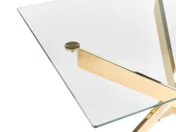 Clearance Stół do jadalni MARAMO Złoty 120 cm 70 cm Szkło hartowane Stoły Do Jadalni|Wszystkie Stoły