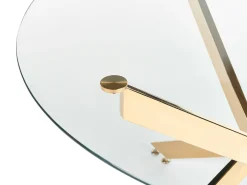 Outlet Stół do jadalni MARAMO Złoty 120 cm 120 cm Szkło hartowane Stoły Do Jadalni|Wszystkie Stoły