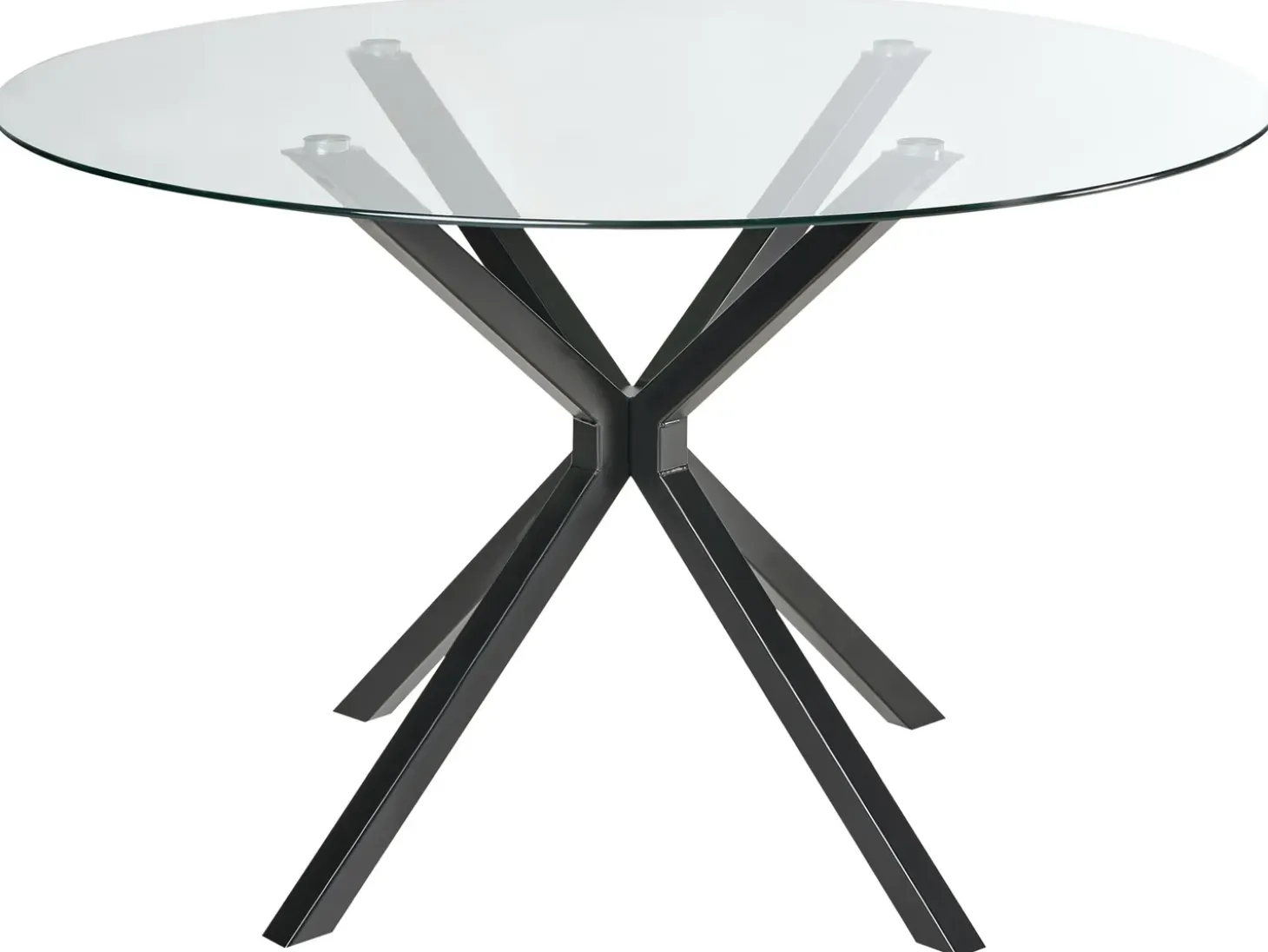 New Stół do jadalni MESTON Czarny 120 cm 120 cm Szkło hartowane Stoły Do Jadalni|Wszystkie Stoły