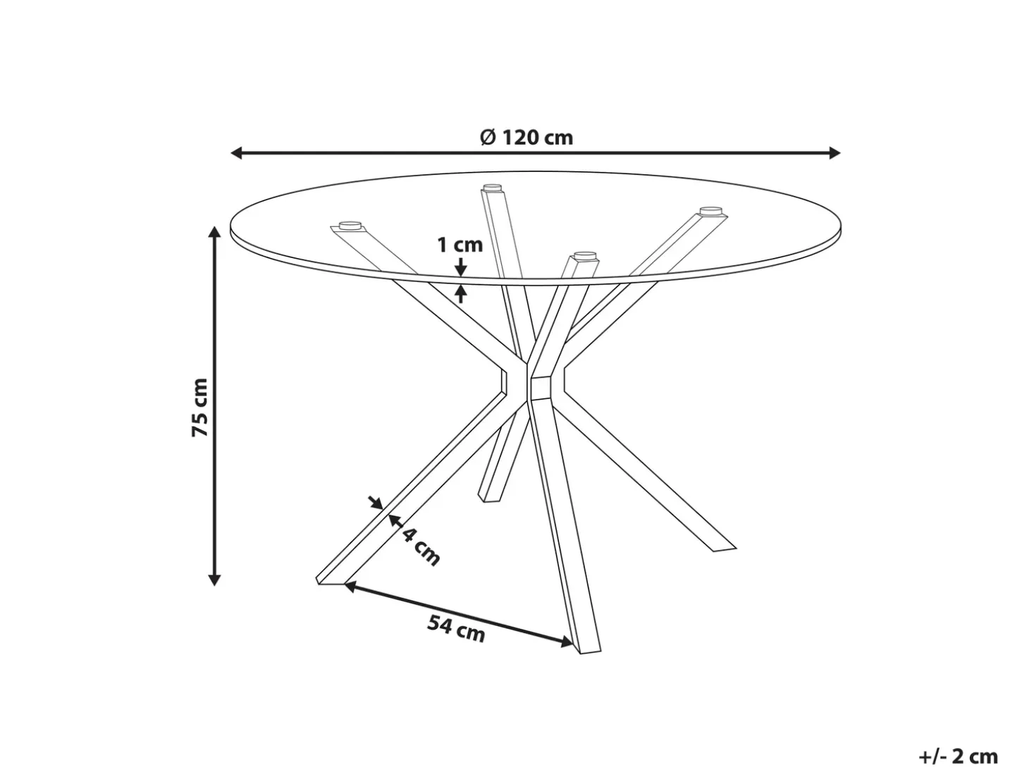 New Stół do jadalni MESTON Czarny 120 cm 120 cm Szkło hartowane Stoły Do Jadalni|Wszystkie Stoły