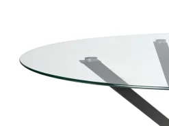 New Stół do jadalni MESTON Czarny 120 cm 120 cm Szkło hartowane Stoły Do Jadalni|Wszystkie Stoły