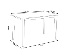 Stół do jadalni MODESTO Szary 120 cm 80 cm Drewno
