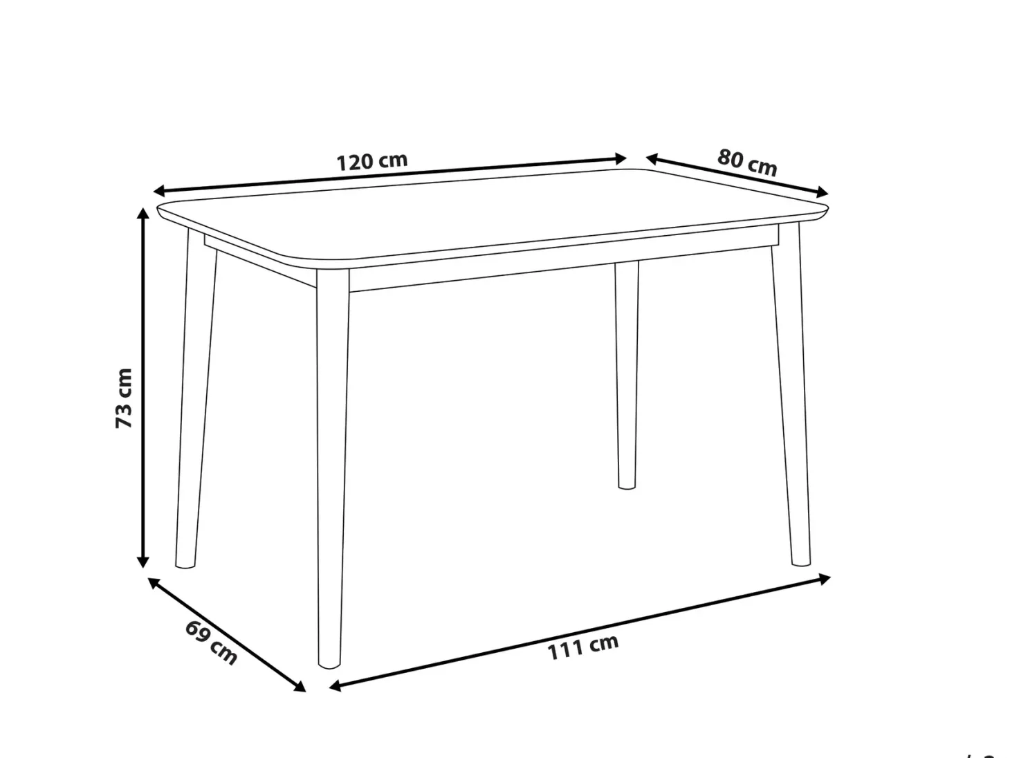 Stół do jadalni MODESTO Szary 120 cm 80 cm Drewno