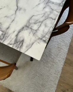 Outlet Stół do jadalni MOLDEN Marmur/ czarny 150 cm 80 cm Stoły Do Jadalni|Wszystkie Stoły