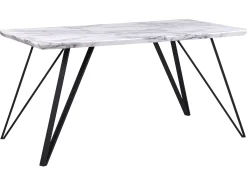 Outlet Stół do jadalni MOLDEN Marmur/ czarny 150 cm 80 cm Stoły Do Jadalni|Wszystkie Stoły