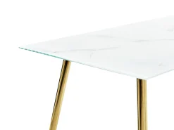 Outlet Stół do jadalni MULGA Marmur/ złoty 120 cm 70 cm Szkło hartowane Stoły Do Jadalni|Wszystkie Stoły