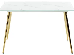Outlet Stół do jadalni MULGA Marmur/ złoty 120 cm 70 cm Szkło hartowane Stoły Do Jadalni|Wszystkie Stoły