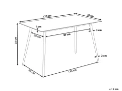 Outlet Stół do jadalni MULGA Marmur/ złoty 120 cm 70 cm Szkło hartowane Stoły Do Jadalni|Wszystkie Stoły