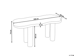ONDLE Złamana biel 188 cm 94 cm Stoły Do Jadalni|Wszystkie Stoły