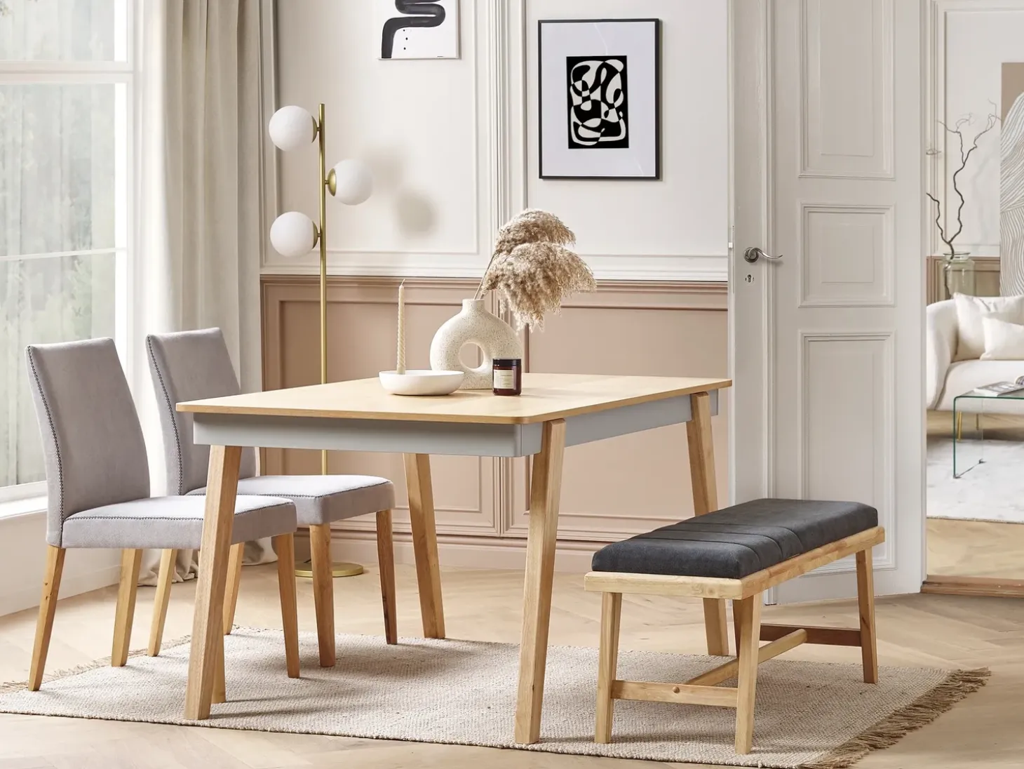 Sale PHOLA Dąb jasny 150 cm 90 cm Stoły Do Jadalni|Wszystkie Stoły