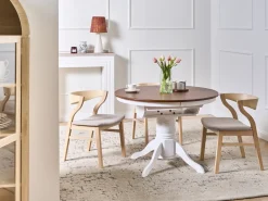 Sale Stół do jadalni rozkładany AKRON Jesion brązowy 106 cm Drewno Stoły Z Litego Drewna|Stoły Rozkładane