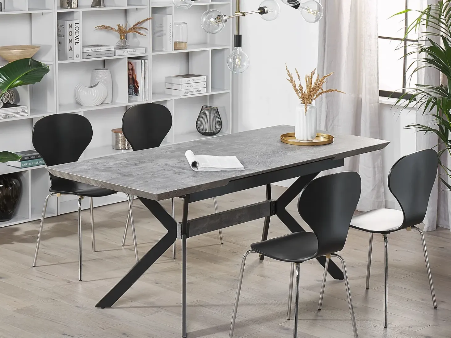 Outlet Stół do jadalni rozkładany BENSON Jasnoszary 80 cm Stoły Do Jadalni|Wszystkie Stoły