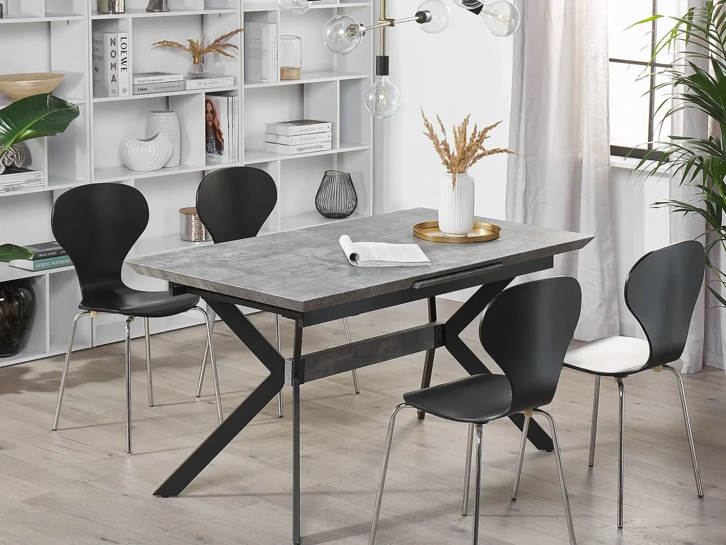 Outlet Stół do jadalni rozkładany BENSON Jasnoszary 80 cm Stoły Do Jadalni|Wszystkie Stoły