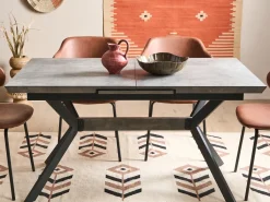 Outlet Stół do jadalni rozkładany BENSON Jasnoszary 80 cm Stoły Do Jadalni|Wszystkie Stoły