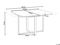 New Stół do jadalni rozkładany COOPER Brązowy 120/160 cm 120 cm Stoły Do Jadalni|Wszystkie Stoły