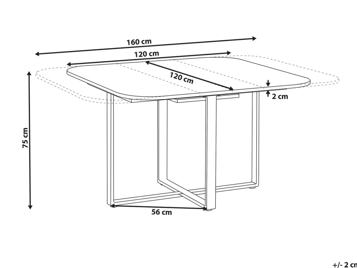 New Stół do jadalni rozkładany COOPER Brązowy 120/160 cm 120 cm Stoły Do Jadalni|Wszystkie Stoły